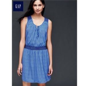 GAP Blue Print Sleeveless Smock Dress